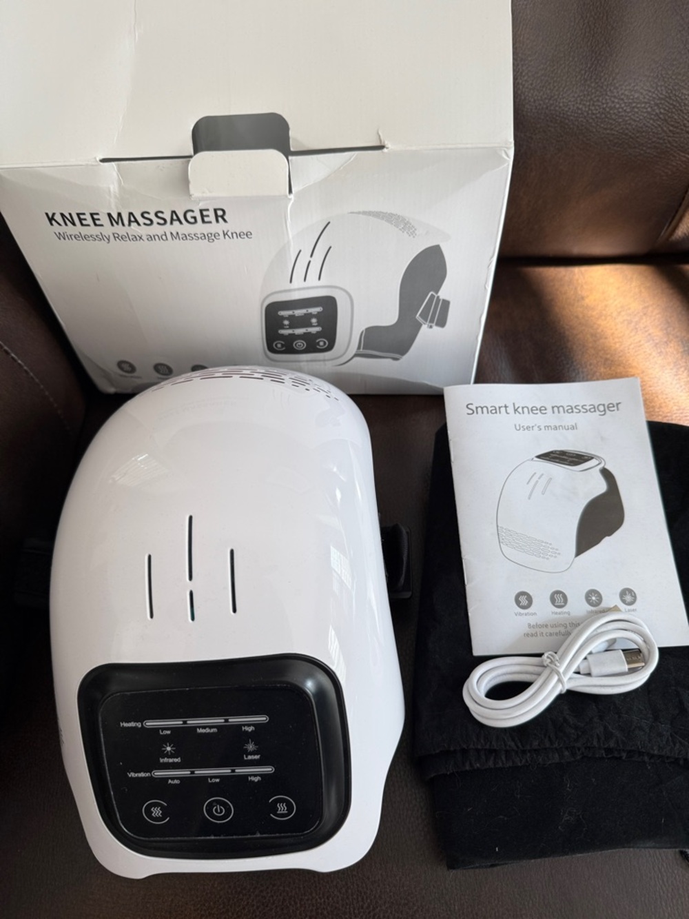 Smart Wireless Knee Massager - White